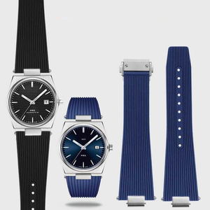 Nouveau <span class=keywords><strong>bracelet</strong></span> de <span class=keywords><strong>montre</strong></span> en <span class=keywords><strong>silicone</strong></span> avec goupille à dégagement rapide en métal pour <span class=keywords><strong>montre</strong></span> Tisso Prx 35 mm 40 mm avec fermoir déployant de luxe - Product Image 1