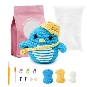 Blue Penguin DIY Craft Kit <b>for</b> Kids <b>Soft</b> <b>Stuffed</b> Animal Crochet Sewing Educational Weaving <b>Toys</b> Ages 7-12 Girls Boys Beginners - Product Image 1