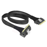 ST-JY PCI-E Ultraport Slimline SAS SFF-8654 8I 74pin Lurus 8654 8I 90 Derajat Kabel Adaptor Tembaga Berlapis Timah untuk Komputer SSD
