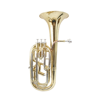 RTS Professional B Flat Baritone Saxophone Cupronickel Tuning Slide Gold 3+1 Valves 3 Water Keys Baritone Horn with Case on Sale