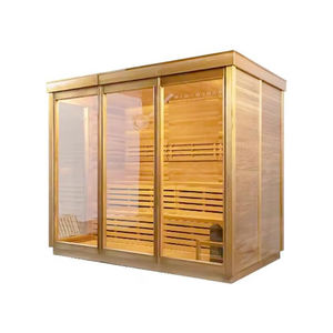 Sauna traditionnel canadien en cèdre pour 2 à 4 personnes, sauna à vapeur d'extérieur en coin avec poêle de chauffage interne TOULE 220V/6 KW - Product Image 1