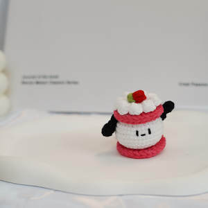 Handmade cotton Amigurumi Crochet Mini Thú nhồi bông búp bê móc khóa dễ thương thiết kế Kem thân thiện với môi trường tùy chỉnh kích thước màu - Product Image 5