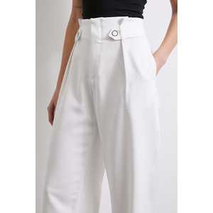 กางเกงขายาวทรงกว้างเอวสูง ผ้าเครป ยับยาก สีเอครู เป็นมิตรต่อสิ่งแวดล้อม สำหรับผู้หญิง - Product Image 2