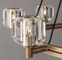 Lustre moderne en cuivre, design américain élégant, cristal vintage, art déco, pour chambre à coucher, salon, salle à manger, villa