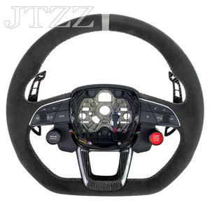Volante de Cuero y Fibra de Carbono con Botones <span class=keywords><strong>R8</strong></span> y Levas de Cambio para <span class=keywords><strong>Audi</strong></span> Q2 Q3 Q5 Q7 Q8 <span class=keywords><strong>2021</strong></span> 2022 2023 2024 2025 - Product Image 1