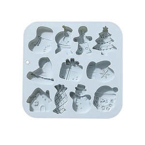 Moule en silicone pour arbre de Noël à 11 compartiments, outil de pâtisserie en ABS de qualité alimentaire pour la cuisson, découpage à la <span class=keywords><strong>colle</strong></span>, thème de Noël, emporte-pièce pour bonbons - Product Image 6