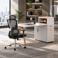 Poste de travail individuel avec unité de rangement latérale, table modulaire facile à assembler pour projet commercial