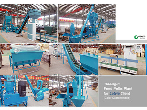 Ligne de production complète d'aliments pour volailles, durable, multifonctionnelle, avec unité de broyage, de mélange, de granulation, de refroidissement et d'emballage automatiques - Product Image 4