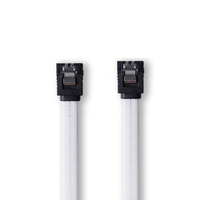 Câble SATA droit pour HDD SSD, gaine en nylon tressé PVC, câble de données avec loquet de verrouillage pour lecteurs CD, 50CM 30CM Blanc