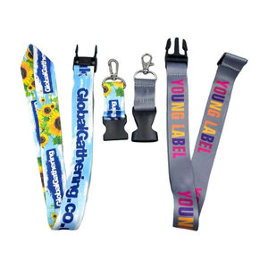 カスタム20mm幅の丈夫なランヤード |   IDカード用ネックストラップ カスタムプリント昇華ロゴ入りネックストラップ ポリエステル製ネックストラップ - Product Image 2