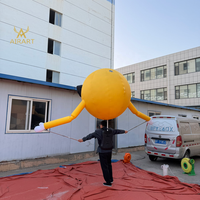 Ballon gonflable publicitaire en forme de visage souriant pour défilés d'entreprise, marionnette gonflable expressive