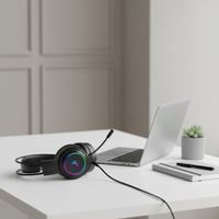 Casque de jeu filaire à réduction de bruit Symphony, vente chaude, avec microphone, qualité haute fidélité, connecteurs USB omnidirectionnels