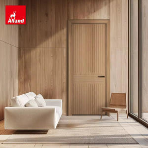 Puerta Interior de Madera de Diseño Minimalista de Alta Gama Alland, con Marco Estrecho de Grano <span class=keywords><strong>Vertical</strong></span>, Insonorizada y con Diseños Diversificados para Villas de Lujo - Product Image 5