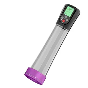 الذكور الجنس لعب USB قابلة للشحن الذكية شاشة ديجيتال شاشة إل سي دي أوتوماتيكية القضيب مضخة تكبير مع الموقت