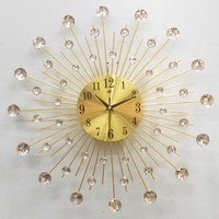 33 38 50 cm Luxury Home Decor Quartz Needle Metal Crystal 3D Nordic Diamond-Studded Wall Clock
