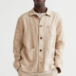 OEM Custom <span class=keywords><strong>camicia</strong></span> in <span class=keywords><strong>lino</strong></span> da <span class=keywords><strong>uomo</strong></span> di alta qualità tinta unita a maniche lunghe camicie polsini regolabili con bottone aperto tasca anteriore regolare - Product Image 3