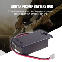 Caja de batería para pastilla de guitarra de 9V para bajo de guitarra, funda para compartimento con contactos de Cable, accesorios para bajo de guitarra