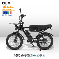Vélo électrique Ouxi V8 Pro Max 250W 48V 30Ah 25Km/h avec freins à disque, pneus 20 4.01'', IP45, noir et marron, entrepôt Italie