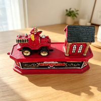 Tirelire mécanique en fonte en forme de camion de pompiers, style vintage, boîte à monnaie, ornement de table