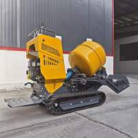 Nouveau modèle de mini-bétonnière autoportante hydraulique diesel sur chenilles pour chantier de construction en espace restreint et infrastructures