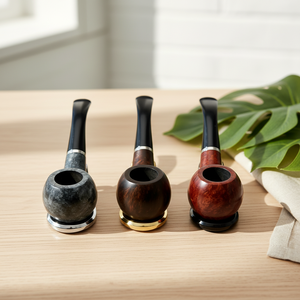 Vente en gros de 3 styles de pipes à tabac en résine bakélite, pipe à fumer classique à tige courbée avec support - Product Image 4