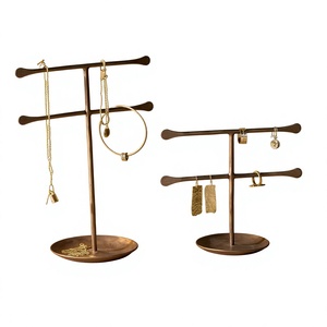 Antique Jewelry Stand For Home <b>Decoration</b> Dressing Table Display Customizable Designs High Quality Brass Jewelry Stand Tray Base - Product Image 1
