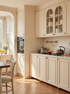 <b>Small</b> <b>Kitchen</b> Cabinet Set With Sink Wooden <b>Kitchen</b> Cabinets White <b>Cupboard</b> High Gloss Lacquer Modern <b>Kitchen</b> Wall Cabinet - Product Image 3