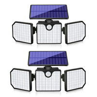 Lampe de sécurité solaire OEM à détecteur de mouvement 230 LED 3 têtes 180 degrés IP65 carrée pour jardin, cour, clôture - Vente en gros pour distributeurs