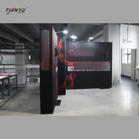 Bannière incurvée pop-up 3x6 sans assemblage en 3 minutes, présentoir mural pop-up avec support magnétique pour la publicité, stand d'exposition de luxe