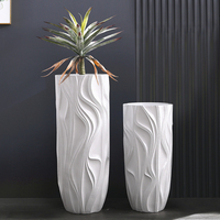 Ventes en gros de pots à fleurs modernes pour la décoration de la maison, pots à fleurs hauts de 70 à 90 cm, en ciment blanc pour l'intérieur, pour fleurs artificielles et utilisation en jardin
