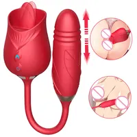Pink Tongue Shaped Sucker Dildo for Women, Vibrator