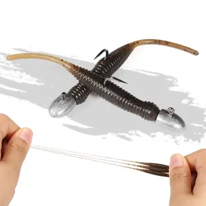 Spinpoler señuelo de pesca Pin Tail Ajing Worm 44mm cebo suave <span class=keywords><strong>Dropshot</strong></span> Rock Fishing Shad TPR Glow Soft Jig Wobbler agua salada - Product Image 5