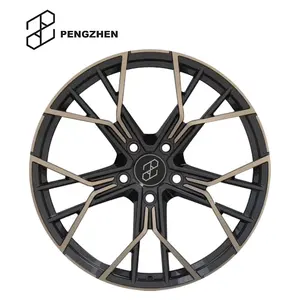 Pengzhen poudre personnalisée revêtue de noir brillant et de couleur bronze à cinq rayons 20 pouces 5x114.3 ET35 roue forgée pour Mercedes Benz