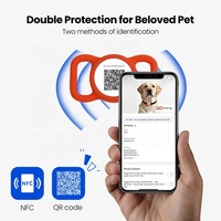 Plaque d'identification pour chien en métal personnalisée 13,56 MHz, étiquette NFC en PVC silicone, étanche, inscriptible