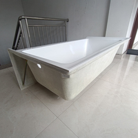 60x30 30x32 pouces acrylique trempage debout blanc Rectangle tablier alcôve réversible ABS baignoire autoportante une jupe avant baignoires
