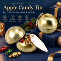 Boîte en métal décorative JYB personnalisée avec design pomme doré, ensemble de boîtes de rangement pour bougies et bonbons, emballage cadeau de Noël