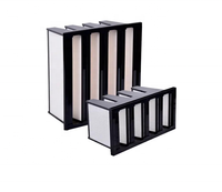 Filter Udara HEPA Fiberglass Bentuk-V 2V 3V 4V Baru dengan Efisiensi 99,95% untuk Ruang Bersih