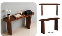 Table à manger ovale de luxe en bois avec panneau en placage de noyer noir moderne, pour deux personnes, style nordique, MDF de qualité E2, meubles de salle à manger