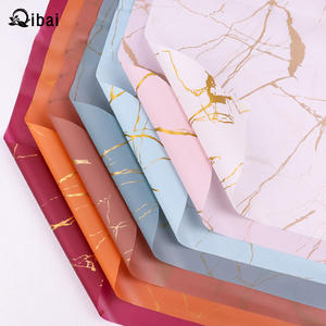 Qibai 20 hojas diseño de papel de arte Floral Brooke patrón de mármol impermeable Paquete de papel de regalo de flores mate para ramos - Product Image 1