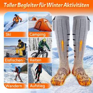 Calzini Riscaldanti in Puro Cotone per Uomo e <span class=keywords><strong>Donna</strong></span>, Controllo Remoto Wireless, Ricaricabili, 4000mAh, 3 Livelli di Calore, Accessorio per Sport Invernali - Product Image 6