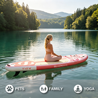 Planche de paddle gonflable Flamingo rose de 11 pieds (33 pouces de large), durable, épaisseur 6 pouces, vente en gros, usine OEM, kit professionnel audité CE & BSCI