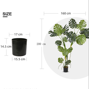 홈 오피스 거실 실내 장식에 대 한 200cm 대형 Monstera 식물 열대 야자수 인공 식물 가짜 식물 - Product Image 6