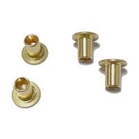Rivet semi-tubulaire en laiton ST-0095 certifié ISO 9001, tête bombée, finition brillante pour applications en maroquinerie, service OEM ODM