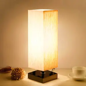 Howlighting – Table de chevet de chambre à coucher avec 3 Options de couleurs, lumière en bois massif, lampes de lecture de bureau minimalistes, lampe de Table de chevet