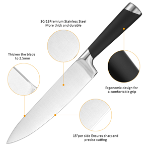 Ensemble <span class=keywords><strong>de</strong></span> 7 couteaux <span class=keywords><strong>de</strong></span> <span class=keywords><strong>cuisine</strong></span> en acier inoxydable à haute teneur en carbone, ensemble <span class=keywords><strong>de</strong></span> couteaux <span class=keywords><strong>de</strong></span> chef noirs avec bloc <span class=keywords><strong>de</strong></span> rangement durable - Product Image 4