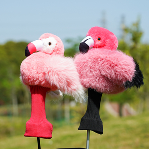 Accessoires de <span class=keywords><strong>golf</strong></span> de haute qualité, housse de club amusante en peluche en forme de flamant rose, housse de tête de club de <span class=keywords><strong>golf</strong></span>, housse de tête de <span class=keywords><strong>driver</strong></span> de <span class=keywords><strong>golf</strong></span> - Product Image 1