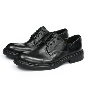 Chaussures Oxford de travail pour hommes Goodyear, nouveau style, en cuir véritable, fabriquées à la main, rétro, décontractées, à lacets, semelle intermédiaire en caoutchouc, semelle extérieure - Product Image 3