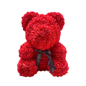Ours en roses artificielles Hello Kitty personnalisé, thème Noël, Halloween, décoration de mariage, éclairage LED, matériaux écologiques - Product Image 5