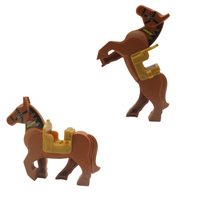 Petit modèle de cheval de guerre à construire soi-même, blocs de construction MOC, jouet de chevalier médiéval, jouets en briques
