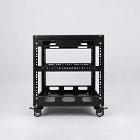 Baie de serveur réseau 19 pouces SYNSTRO 6U à cadre ouvert, revêtement noir en poudre, acier laminé à froid SPCC, en stock pour centre de données